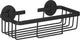 Support de douche autocollant Differnz noir - panier de douche - rectangle suspendu - support de douche sans perçage - aluminium - 25 x 11,6 x 8,1 cm