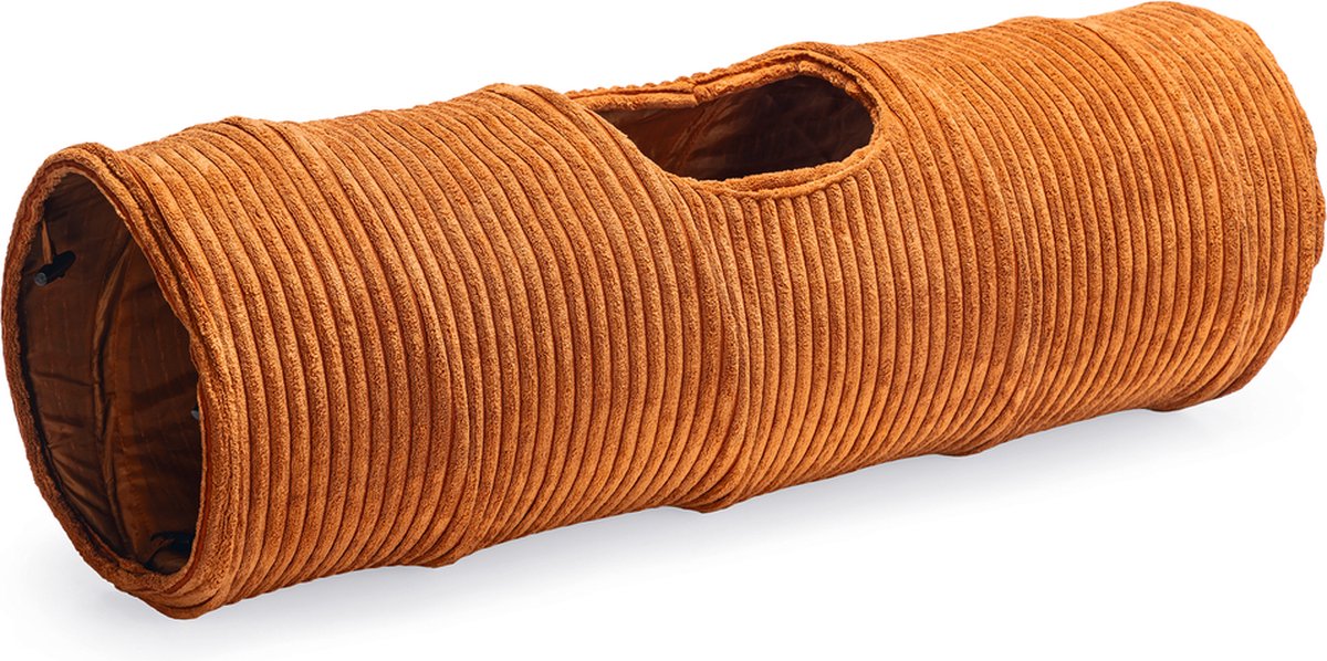 Designed by lotte tunnel pour chat nervuré - jouets pour chat - terre cuite - 25x25x75 cm