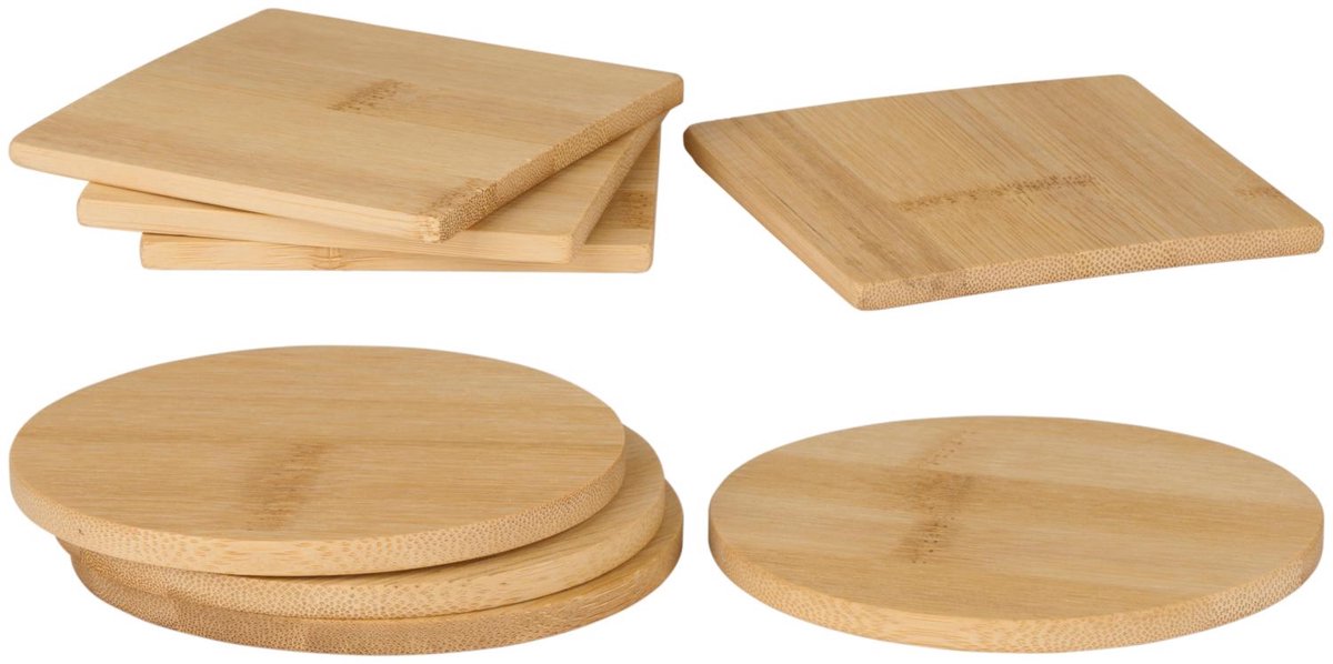 Sous-verres en bambou Alpina 8 pièces
