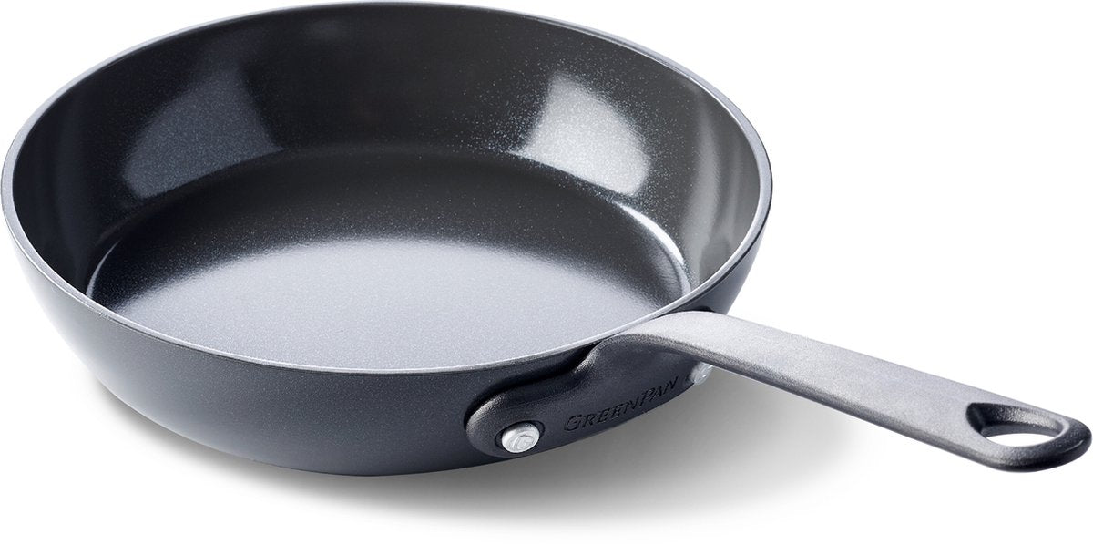 Poêle à frire Greenpan Craft en aluminium ø20 cm - sans PFA - noir - convient à l'induction et au lave-vaisselle - passe au four jusqu'à 220° - aluminium trempé - poignées en acier inoxydable - surface de cuisson plus grande
