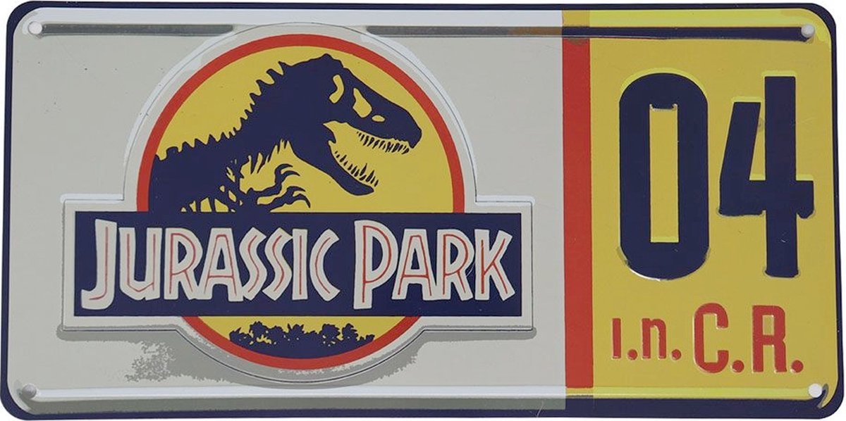 Fanattik Jurassic Park réplique réplique 1 1 plaque d'immatriculation Dennis Nedry multicolore