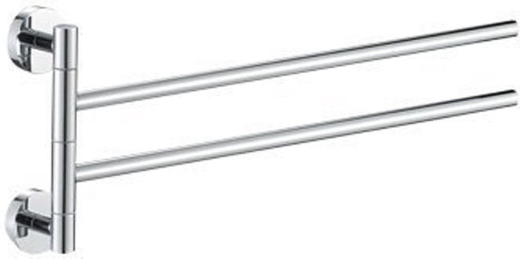 Plieger vigo porte-serviettes – porte-serviettes de salle de bain 45 cm – double – acier inoxydable – montage mural – garantie 10 ans – chrome