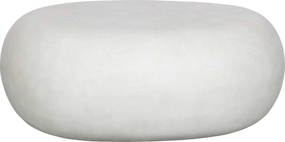 Table d'appoint en galets Vtwonen - fibre d'argile - aspect béton - blanc - 31x65x49 cm