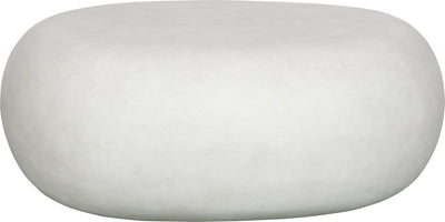 Table d'appoint en galets Vtwonen - fibre d'argile - aspect béton - blanc - 31x65x49 cm
