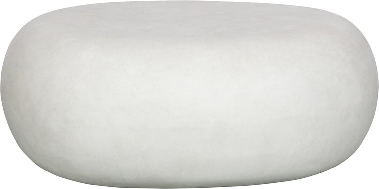 Table d'appoint en galets Vtwonen - fibre d'argile - aspect béton - blanc - 31x65x49 cm