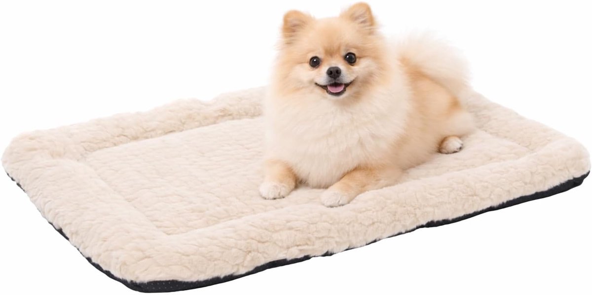 Coussin pour chien Flamingo - panier pour chien - naya rectangulaire beige 55,5x38,5cm - confort de couchage doux - idéal pour banc