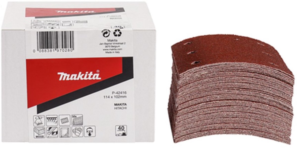 Makita accessoires feuille abrasive k150 114x102 rouge - p-42466 - p-42466