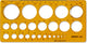 Gabarit cercle Aristo - dimensions 200x100mm - diamètre 1 à 36mm - 25 cercles - orange transparent - ar-5031
