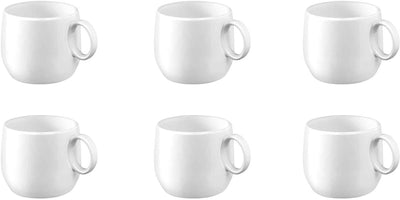 Médard de noblat - yaka blanc - tasse à thé café 20 cl - 6 pièces - porcelaine