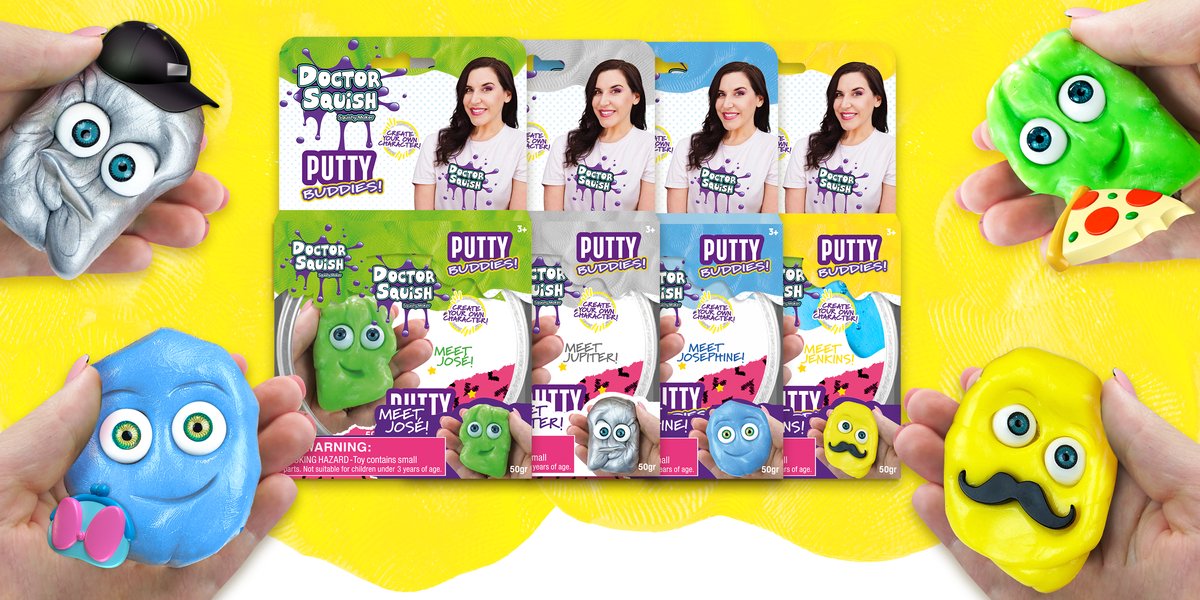 Squish Docteur - diy - bleu clair, argent, jaune, vert