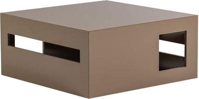 Table basse moderne Vtwonen - bois mdf - marron sable brillant - 40x88x88 cm