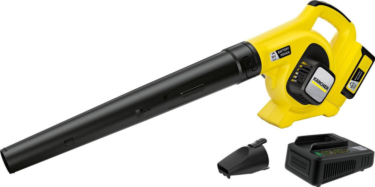 Souffleur de feuilles à batterie Kärcher lbl 4 batterie avec pack de démarrage chargeur batterie 36 25 - 36 volts - jusqu'à 550 m2 par charge de batterie