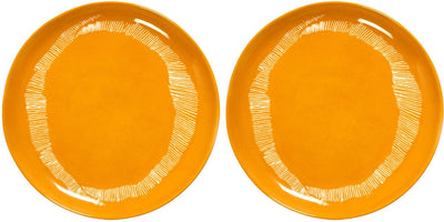 Serax - fête ottolenghi - assiette m - jaune blanc - 22 ø - 2 pièces