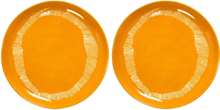 Serax - fête ottolenghi - assiette m - jaune blanc - 22 ø - 2 pièces