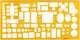 Gabarit de meuble d'architecte Aristo - échelle 1:50 - avec points d'encre - orange transparent - ar-5063