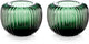 Vtwonen - lot de 2 - bougeoirs - vert - verre - 11x9cm