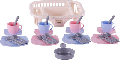 Toys Cavallino Service Cavallino avec rack de lave-vaisselle rose, 30dlg.