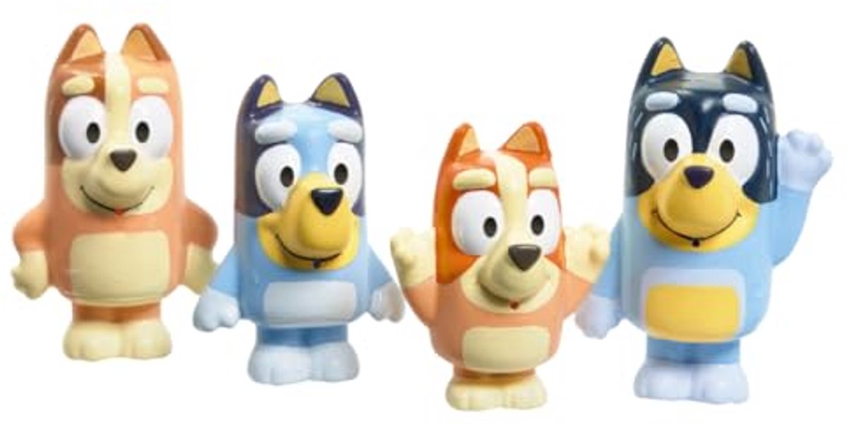 Tomy bluey jouets de bain squirter 4-pack multicolore pour enfants.