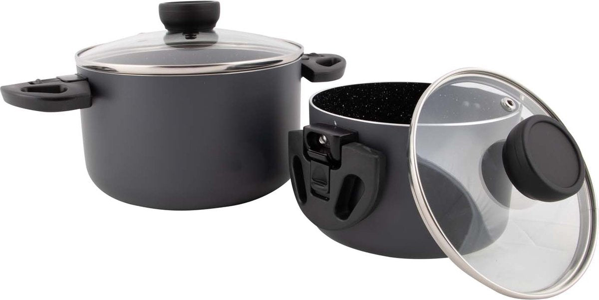 Bo-camp - set de poêles - twist - compact 2 - aluminium - induction