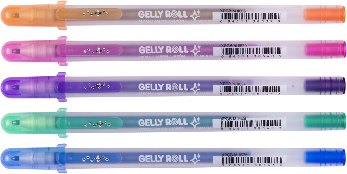Sakura • ensemble de stylos gel gelly roll ombre argentée