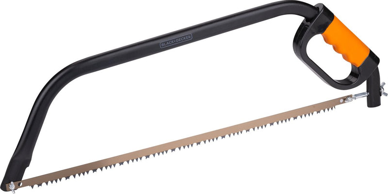 Scie à archet Black+decker - 24 61 cm - poignée confort souple - absorption des chocs - protection des articulations - acier - noir orange