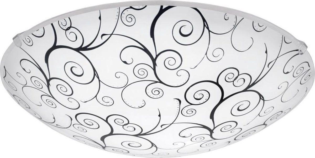 Eglo margitta 1 - plafonnier mural - 1 lumière - ø315mm. - blanc, noir, clair
