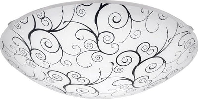 Eglo margitta 1 - plafonnier mural - 1 lumière - ø315mm. - blanc, noir, clair