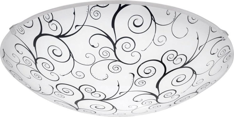 Eglo margitta 1 - plafonnier mural - 1 lumière - ø315mm. - blanc, noir, clair