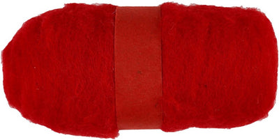 Laine cardée Creativ company, rouge, 100 gr 1 pelote