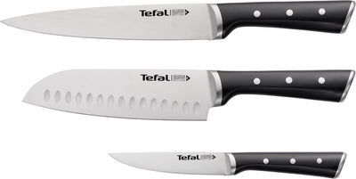 Set de couteaux Tefal Ice Force - 3 pièces - couteau à découper 20 cm - couteau santoku 18 cm - couteau universel 11 cm - acier inoxydable