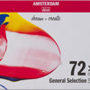 Ensemble de sélection générale de peinture acrylique série standard Bruynzeel Amsterdam 20 ml, 72 pièces.