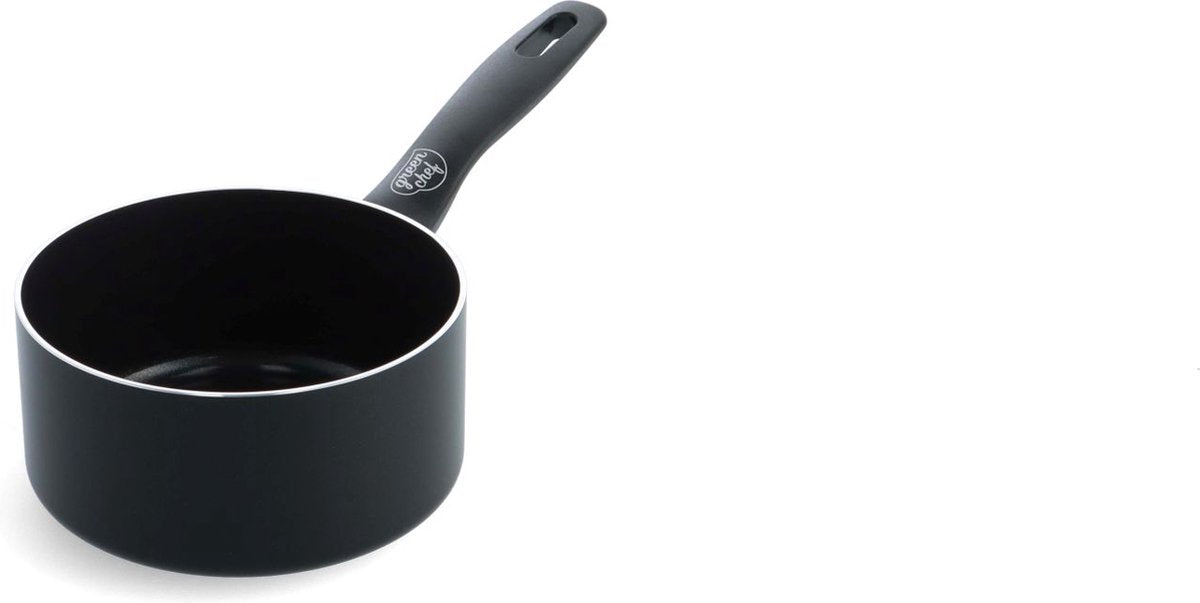 Casserole induction céramique Greenchef prime sans couvercle 16 cm - 1,5 l - sans PFA - poêle à induction - passe au lave-vaisselle - passe au four jusqu'à 160°c - revêtement antiadhésif céramique - aluminium recyclé - noir