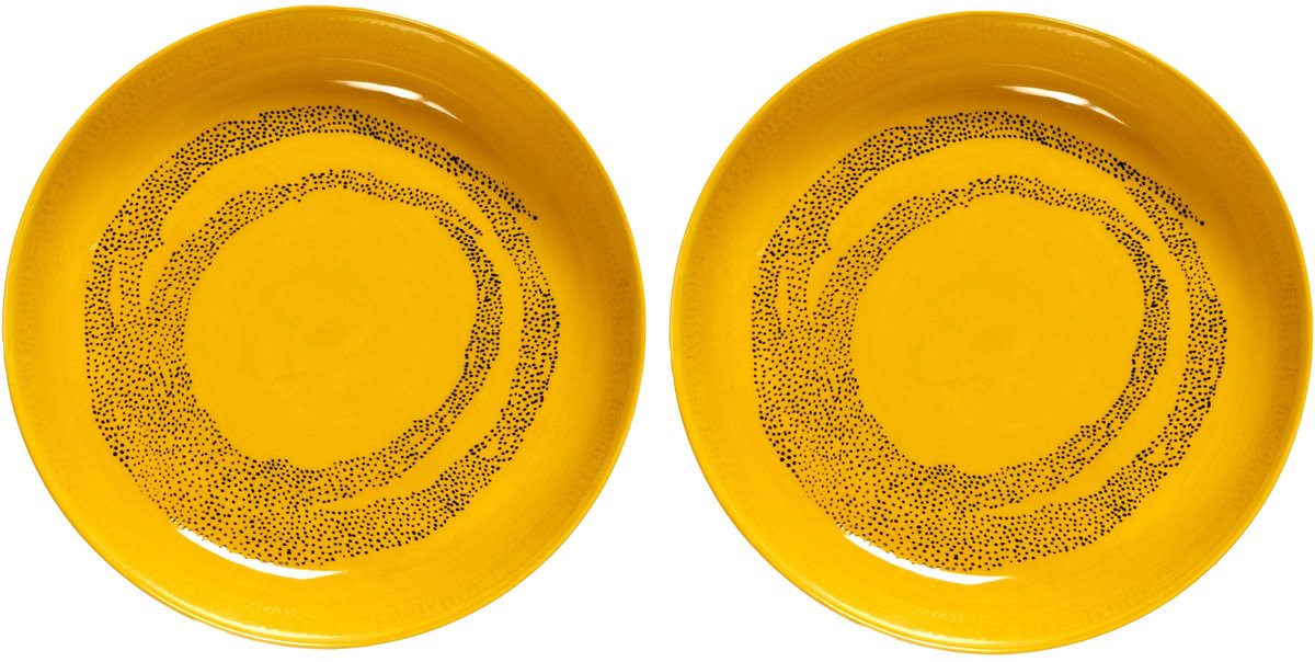Serax - fête ottolenghi - assiette - jaune noir - 22 ø - 2 pièces