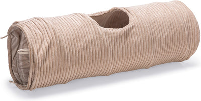 Designed by Lotte Tunnel pour chat nervuré - jouet pour chat - rose - 25x25x75 cm