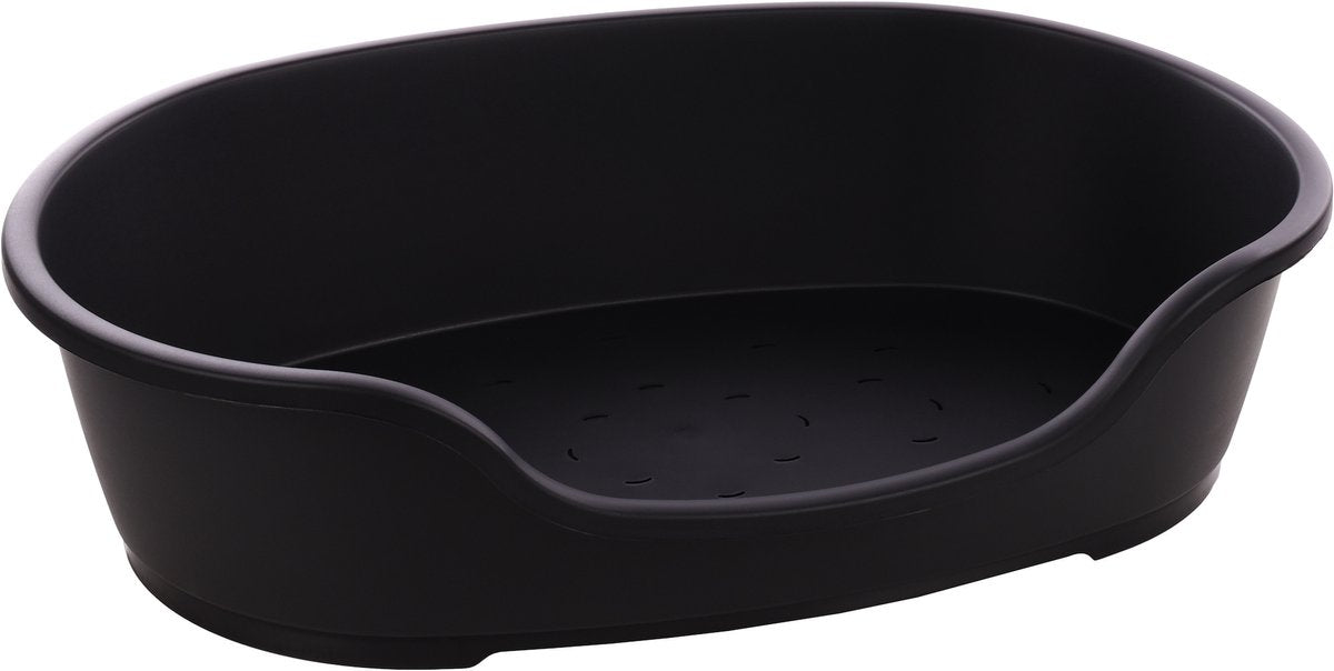 Panier pour chien Flamingo - panier en plastique tuck ovale noir xxl 102,5x67cm - recyclé antidérapant - design européen robuste