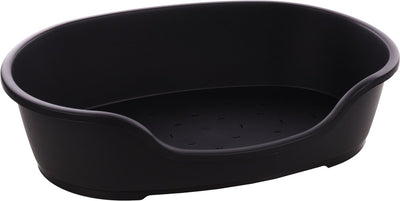 Panier pour chien Flamingo - panier en plastique tuck ovale noir xxl 102,5x67cm - recyclé antidérapant - design européen robuste
