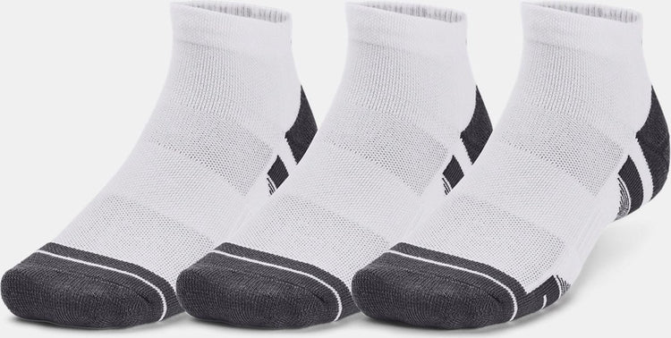 Under armour ua performance tech 3pk low-wht chaussettes de sport unisexes - blanc - gris jet