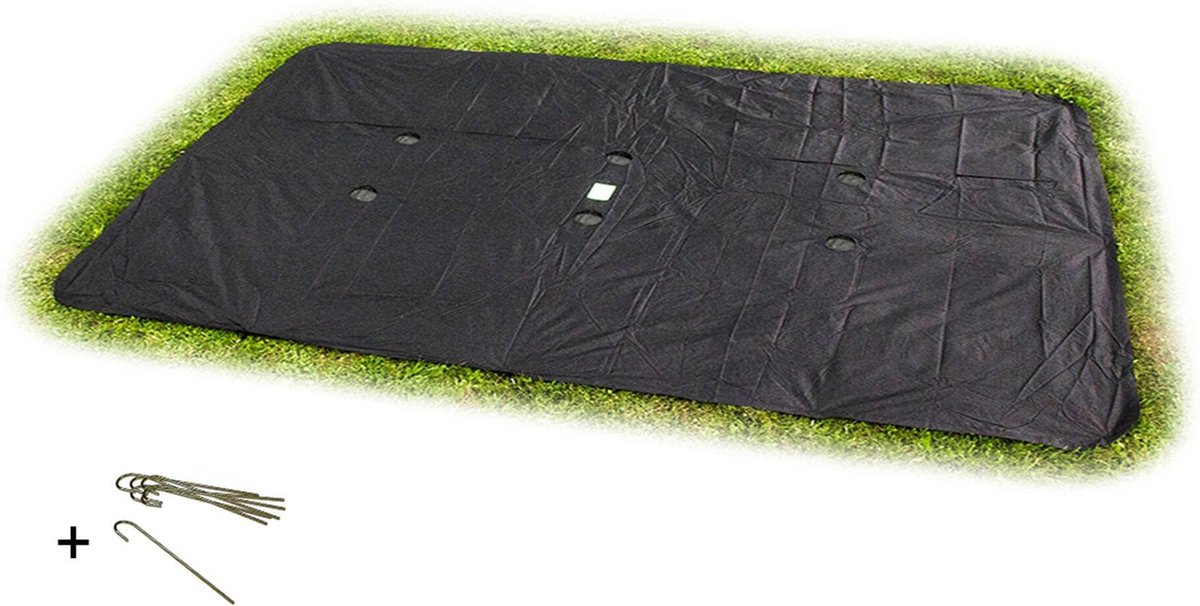 Exit toys exit housse de trampoline au sol 244x427cm - housse de protection trampoline - résistante aux intempéries - rectangulaire - bâche