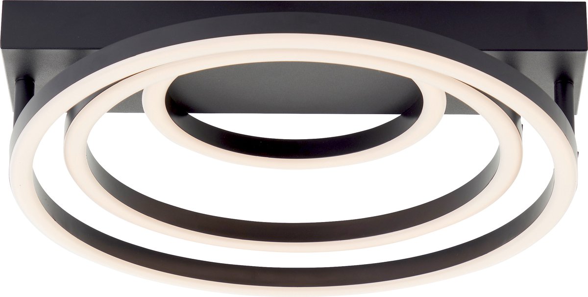 Brilliant Pedley - plafonnier - LED 30w - noir - dimmable en 3 étapes