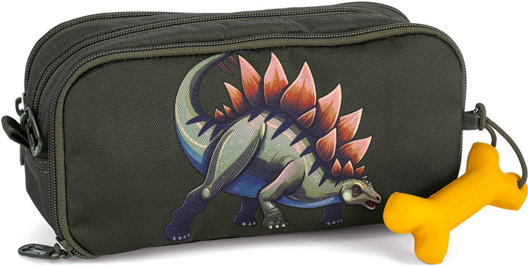 Stones and bones rowan 2.0 - trousse - trousse pour enfant - 3 compartiments - dino digest - kaki