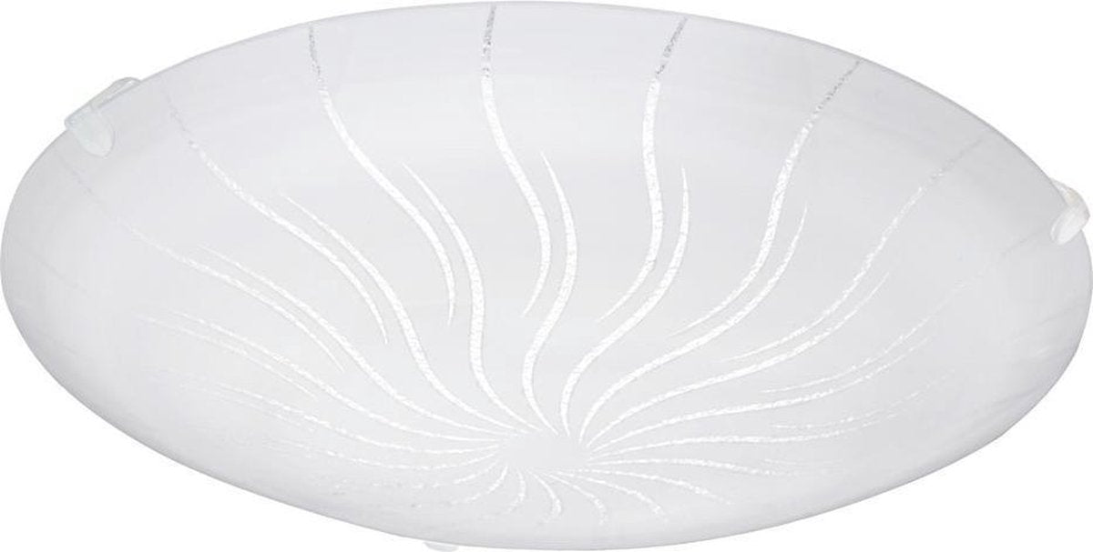 Eglo margitta 1 - plafonnier mural - 1 lumière - ø245mm. - blanc - blanc granulé, clair