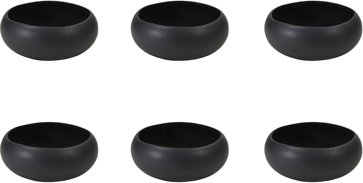 Médard de noblat - oslo noir - petit bol 12 cm - 6 pièces - grès