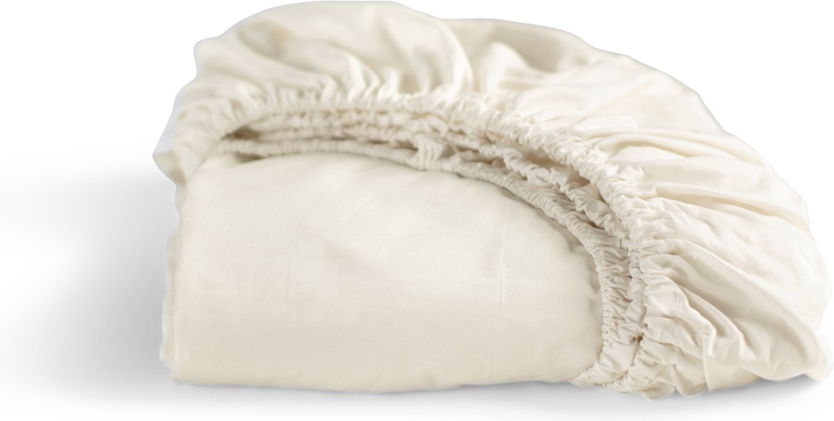 Cendrillon - week-end - drap-housse - jusqu'à 25 cm de hauteur de matelas - 100% coton - 120x200 cm - ivoire