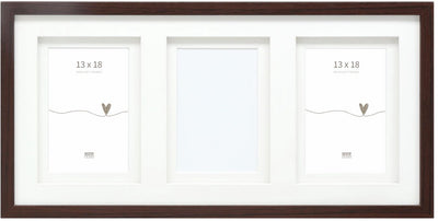 Deknudt frames cadre multi-photos - marron - passe-partout - 3 photos 13x18