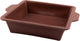 Moule à cake carré Point-virgule en silicone platine vintage marron 20x20x6cm