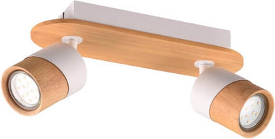 Trio aruni - spot - couleur bois avec blanc - excl. 2x gu10 4,5w