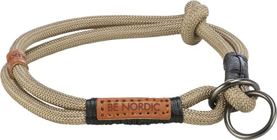 Trixie collier pour chien be nordic - demi-glissant sable noir - 35x0,6 cm, corde tressée ronde