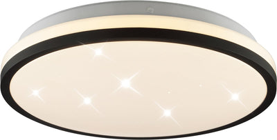 Brilliant taya - plafonnier - ø 28 cm - led 12w - 1600lm - 2700k 4000k 6500k - ip44 - noir et blanc