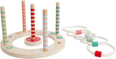 BS Toys Wooden Ringswerp Game avec rayures, 7dlg.