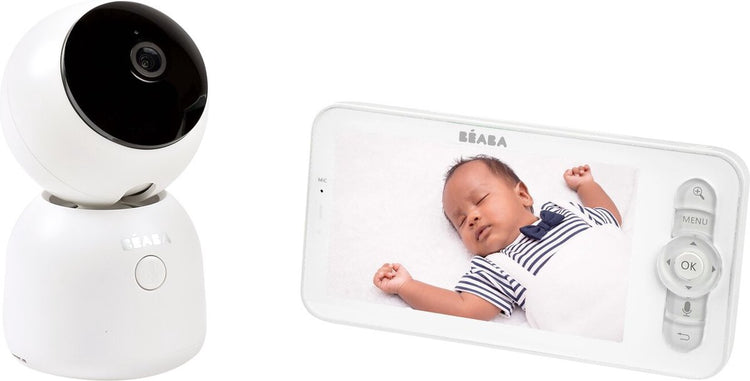 Béaba écoute-bébé veilleuse zen avec caméra et application - babyphone - caméra bébé avec veilleuse - caméra 360° - blanc